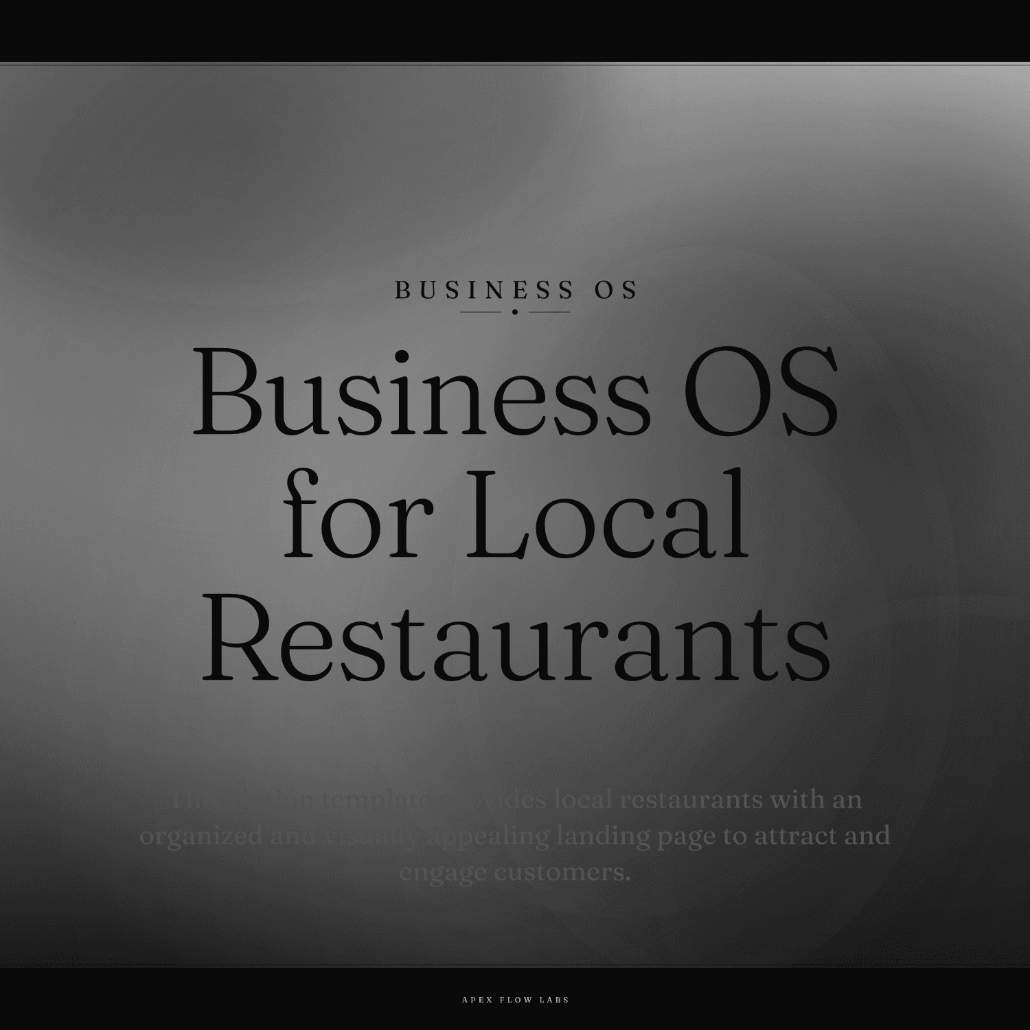 Business OS for Local Restaurants