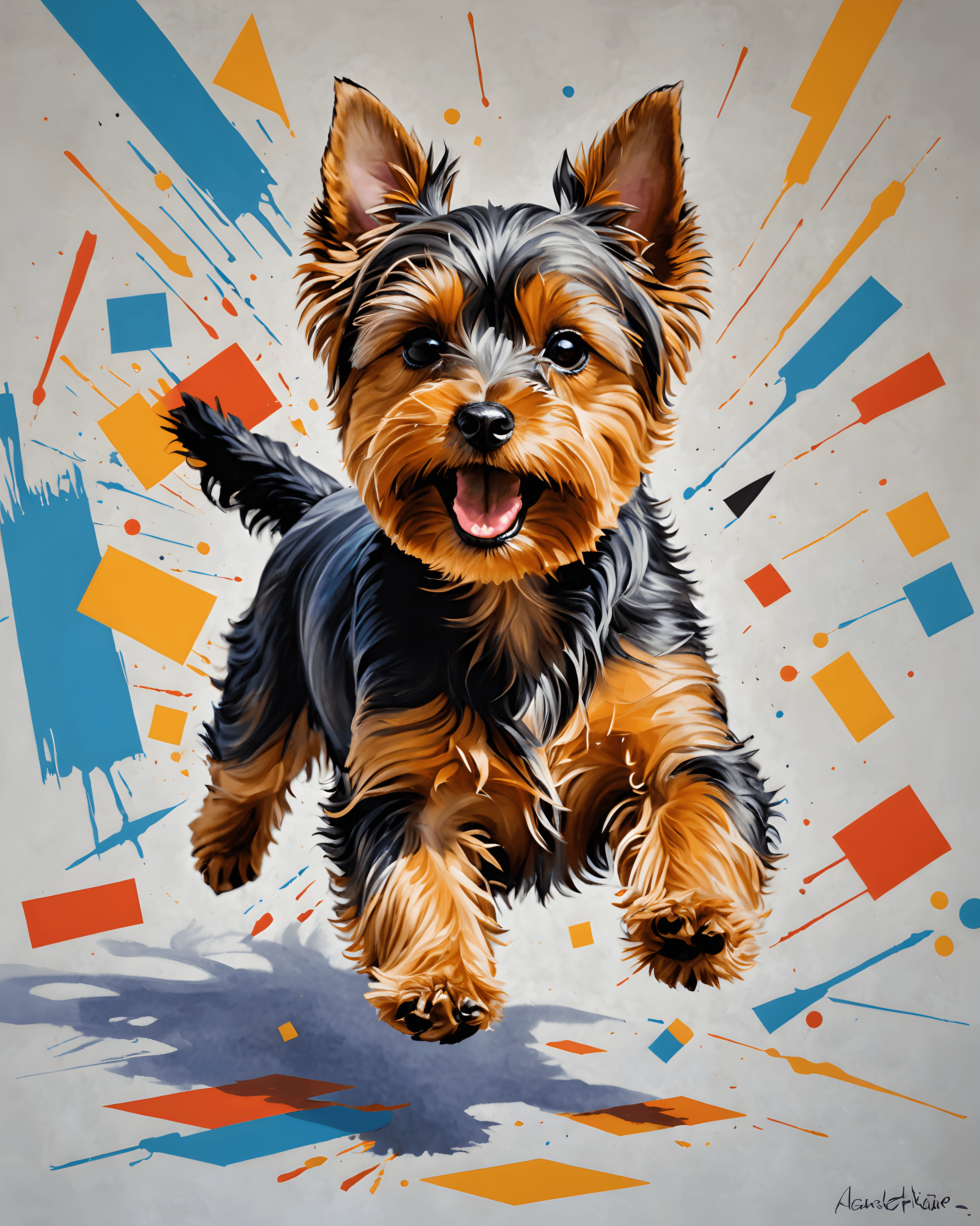 Yorkshire Terrier — Abstract (Playful) — Wall Art (Printable)