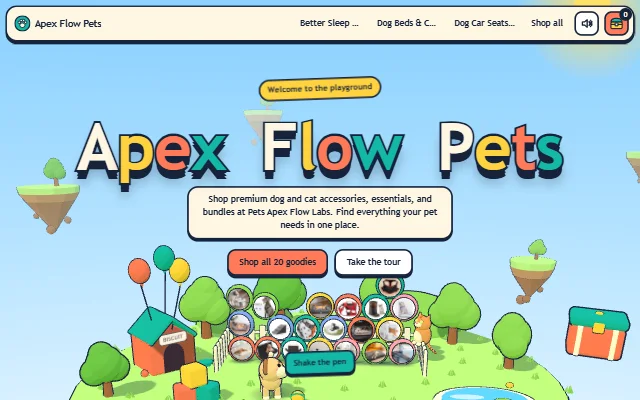 Apex Flow Pets, live at pets.apexflowlabs.com